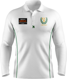  ECBC White Cricket Shirt - Long Sleeve