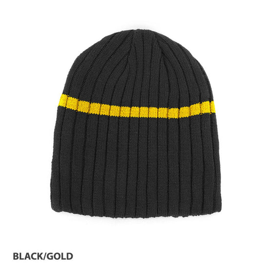 Acrylic Beanie Stripe Design - madhats.com.au