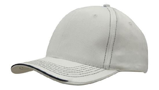 Brushed Heavy Cotton with Contrasting Stitching and Open Lip Sandwich - madhats.com.au