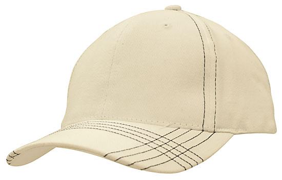 Brushed Heavy Cotton with Contrasting Stitching & Cross Stitched Peak - madhats.com.au