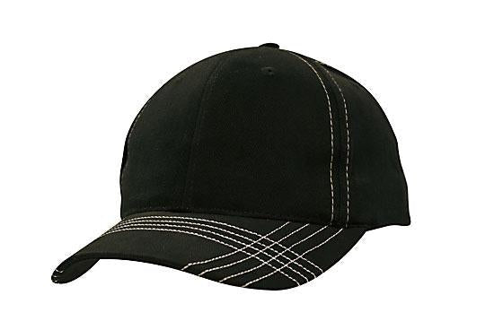 Brushed Heavy Cotton with Contrasting Stitching & Cross Stitched Peak - madhats.com.au