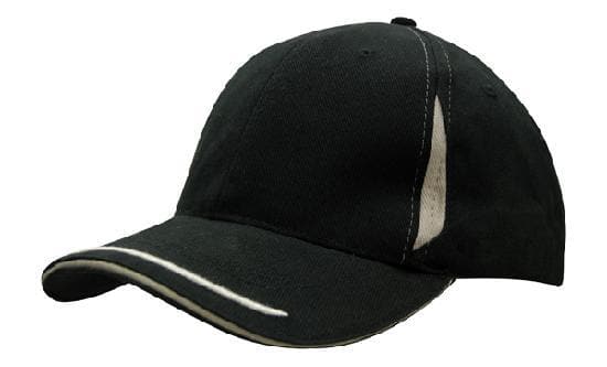 Brushed Heavy Cotton with Crown Inserts, Peak Trim & Sandwich - madhats.com.au