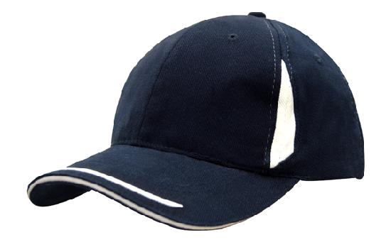 Brushed Heavy Cotton with Crown Inserts, Peak Trim & Sandwich - madhats.com.au