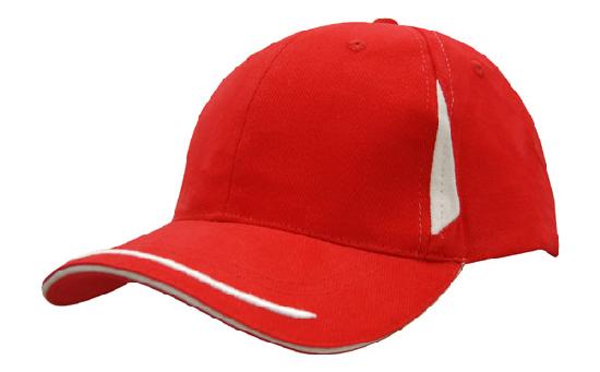 Brushed Heavy Cotton with Crown Inserts, Peak Trim & Sandwich - madhats.com.au