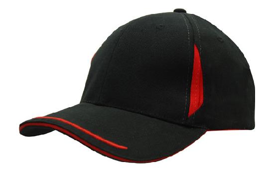 Brushed Heavy Cotton with Crown Inserts, Peak Trim & Sandwich - madhats.com.au