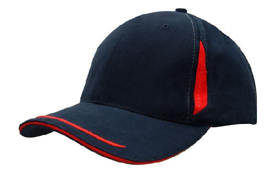 Brushed Heavy Cotton with Crown Inserts, Peak Trim & Sandwich - madhats.com.au