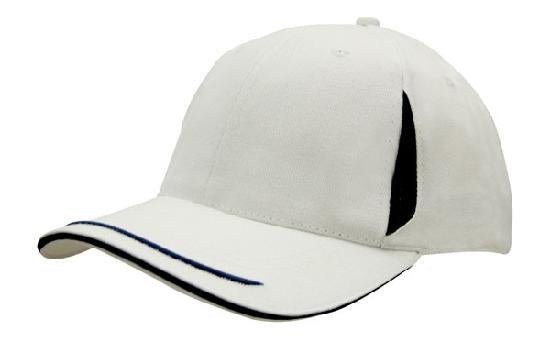 Brushed Heavy Cotton with Crown Inserts, Peak Trim & Sandwich - madhats.com.au