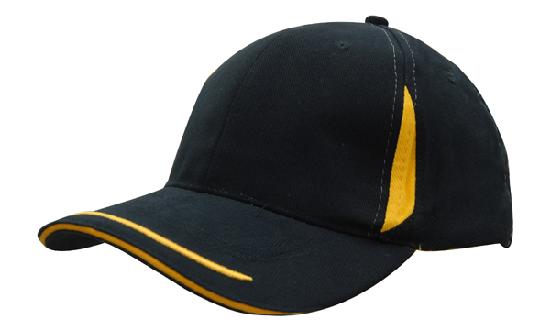 Brushed Heavy Cotton with Crown Inserts, Peak Trim & Sandwich - madhats.com.au