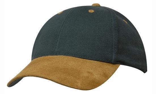 Brushed Heavy Cotton with Suede Peak - madhats.com.au