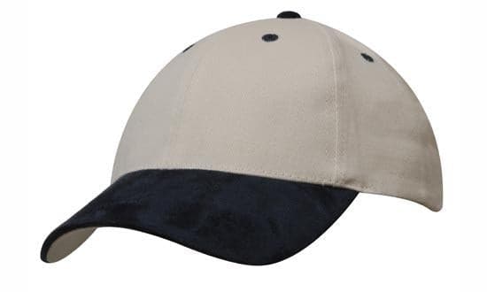 Brushed Heavy Cotton with Suede Peak - madhats.com.au