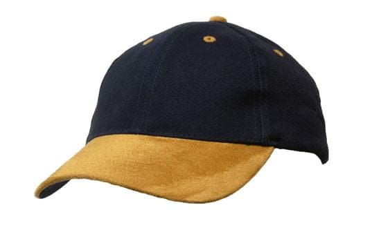 Brushed Heavy Cotton with Suede Peak - madhats.com.au