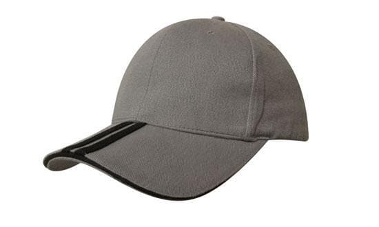 Brushed Heavy Cotton with Two Striped Peak and Sandwich - madhats.com.au