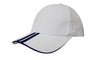 Brushed Heavy Cotton with Two Striped Peak and Sandwich - madhats.com.au