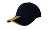 Brushed Heavy Cotton with Two Striped Peak and Sandwich - madhats.com.au