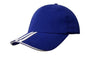 Brushed Heavy Cotton with Two Striped Peak and Sandwich - madhats.com.au