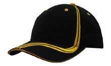  Brushed Heavy Cotton with Waving Stripes on Crown & Peak - madhats.com.au