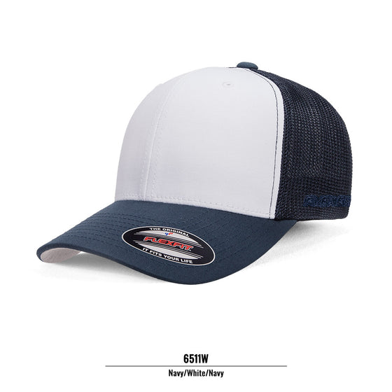 6511W FLEXFIT® TRUCKER MESH - WHITE FRONT PANELS