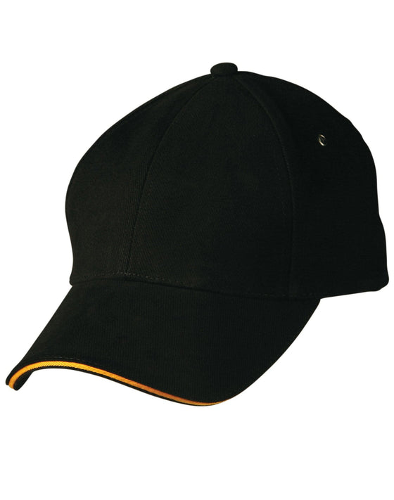 H/B/C sandwich peak cap - madhats.com.au