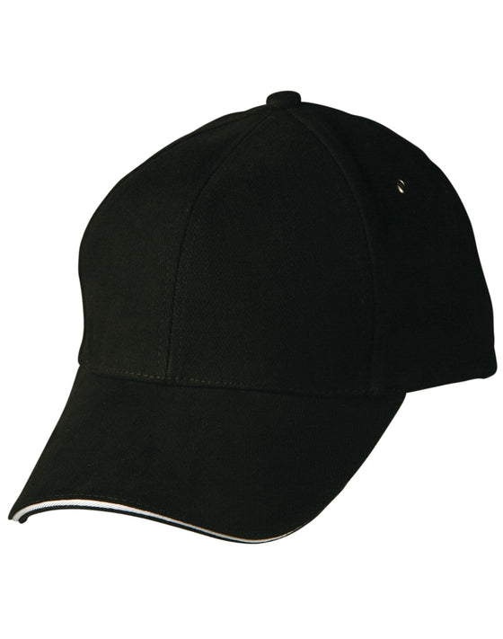 H/B/C sandwich peak cap - madhats.com.au