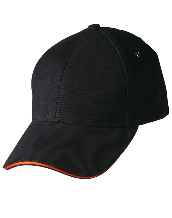 H/B/C sandwich peak cap - madhats.com.au