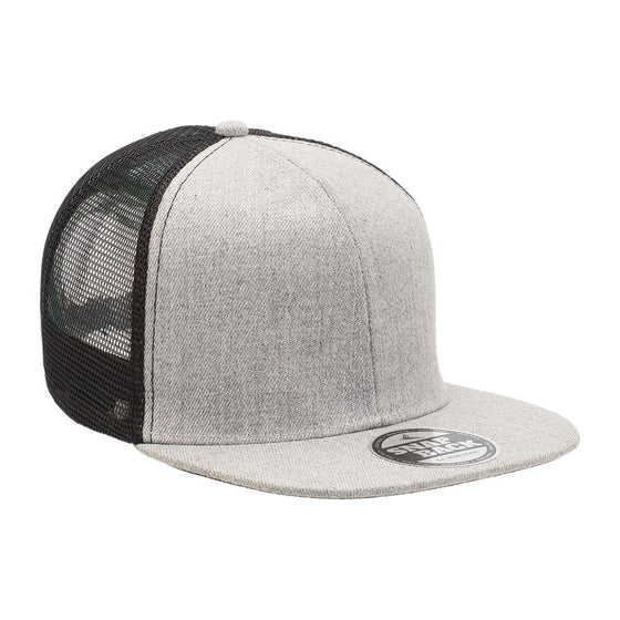 Heathered Flat Peak Trucker - madhats.com.au