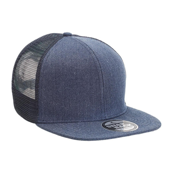 Heathered Flat Peak Trucker - madhats.com.au