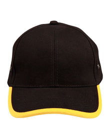  Heavy brushed cotton peak & back trimp cap - madhats.com.au