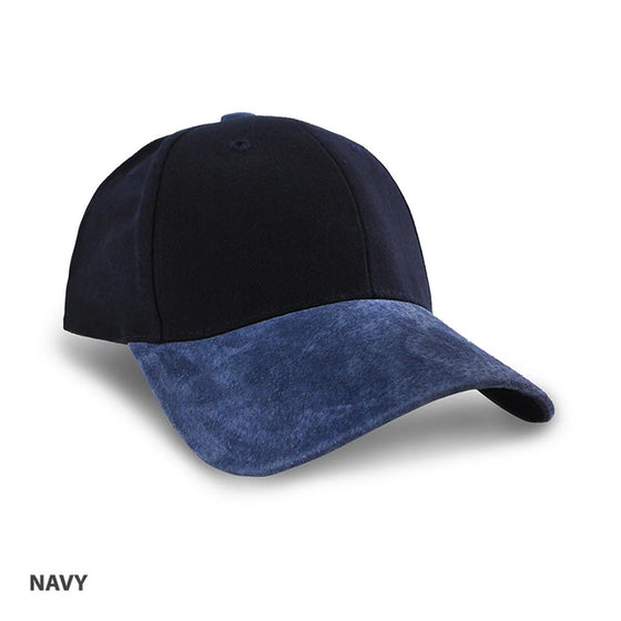 Heavy Brushed Cotton Suede Peak Cap - madhats.com.au