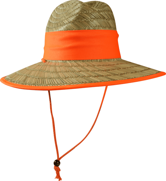 Hi Vis Natural Straw Hats - madhats.com.au