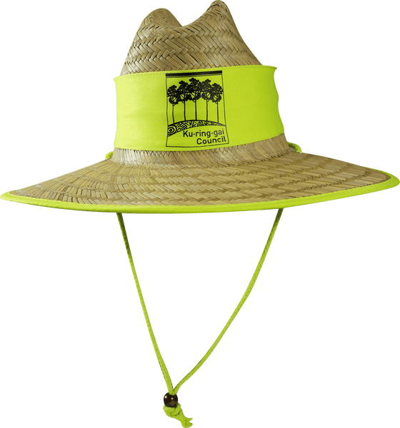 Hi Vis Natural Straw Hats - madhats.com.au