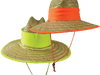 Hi Vis Natural Straw Hats - madhats.com.au