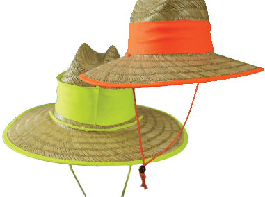 Hi Vis Natural Straw Hats - madhats.com.au