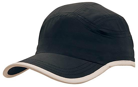 Microfibre Sports Cap with Trim on Edge of Crown & Peak - madhats.com.au