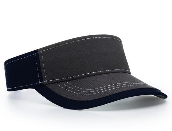 Richardson Charcoal Front With Contrast Stitching Sun Visor - madhats.com.au