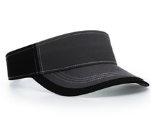  Richardson Charcoal Front With Contrast Stitching Sun Visor - madhats.com.au