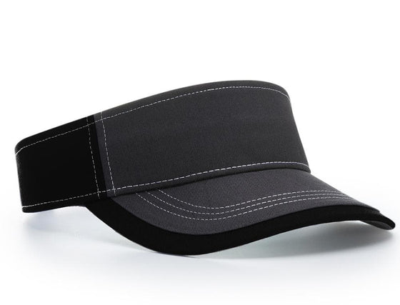 Richardson Charcoal Front With Contrast Stitching Sun Visor - madhats.com.au