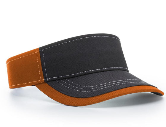 Richardson Charcoal Front With Contrast Stitching Sun Visor - madhats.com.au