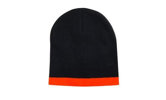 Roll Down Two Tone Acrylic Beanie - Toque - madhats.com.au