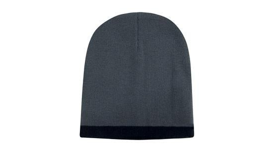 Roll Down Two Tone Acrylic Beanie - Toque - madhats.com.au