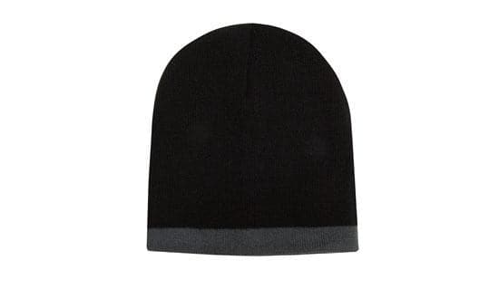 Roll Down Two Tone Acrylic Beanie - Toque - madhats.com.au