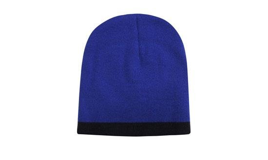 Roll Down Two Tone Acrylic Beanie - Toque - madhats.com.au