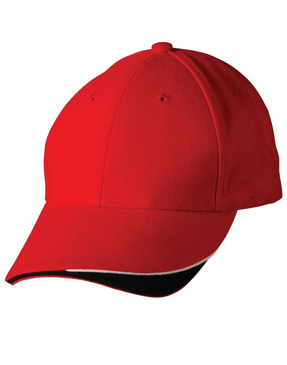 The edge, two tone heavy brushed sandwich peak - madhats.com.au