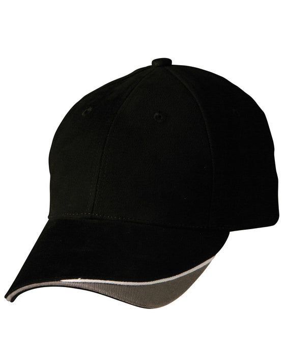 The edge, two tone heavy brushed sandwich peak - madhats.com.au