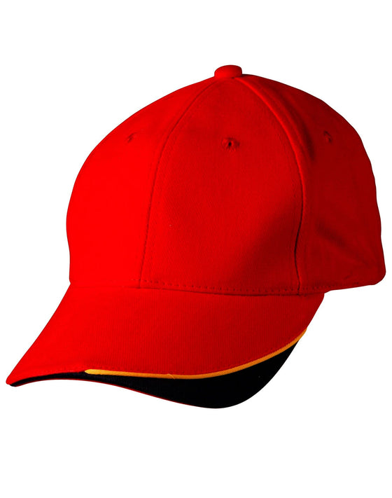 The edge, two tone heavy brushed sandwich peak - madhats.com.au