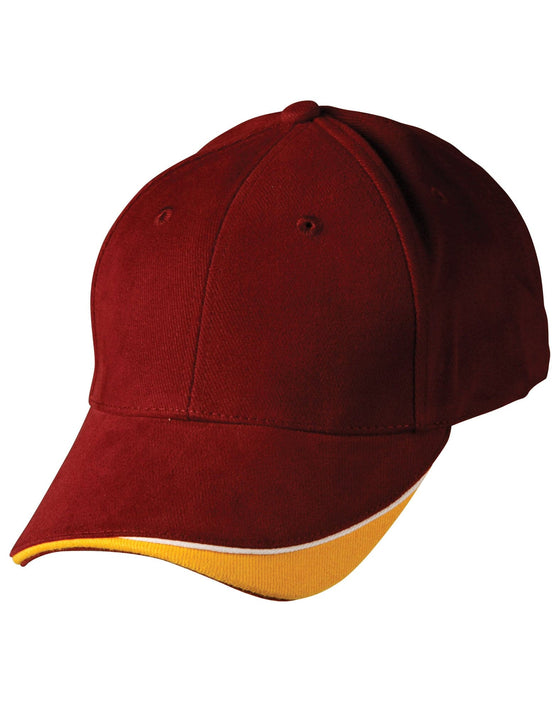 The edge, two tone heavy brushed sandwich peak - madhats.com.au