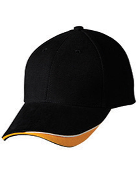 The edge, two tone heavy brushed sandwich peak - madhats.com.au