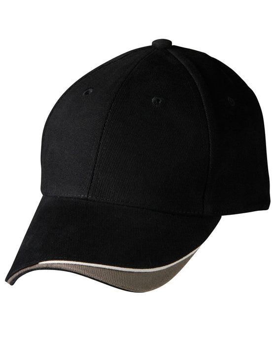 The edge, two tone heavy brushed sandwich peak - madhats.com.au