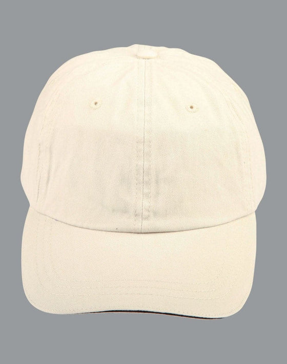 Washed polo cotton unstructured cap sandwich cap - madhats.com.au