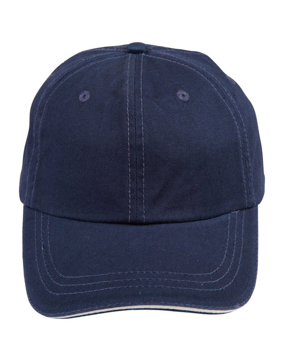 Washed polo cotton unstructured cap sandwich cap - madhats.com.au