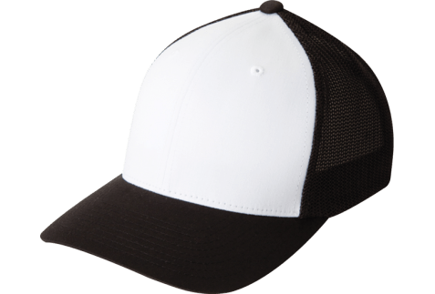 Yupoong Flexfit White Front Cotton Twill Mesh - madhats.com.au